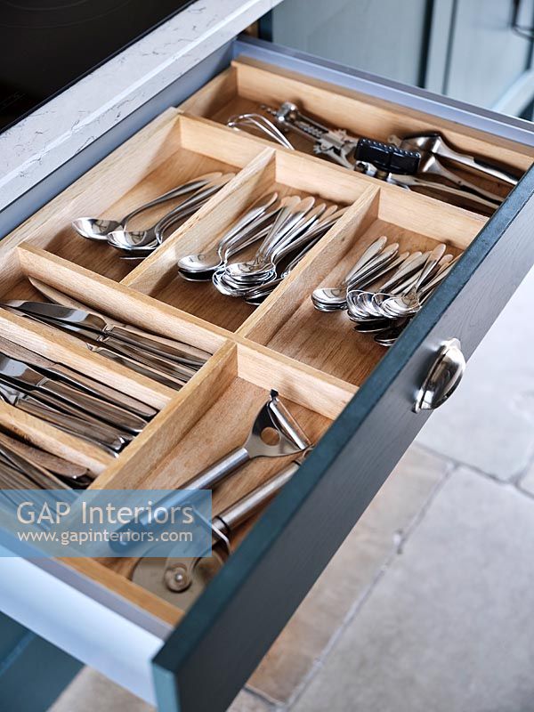 Cutlery tray in kitchen drawer 