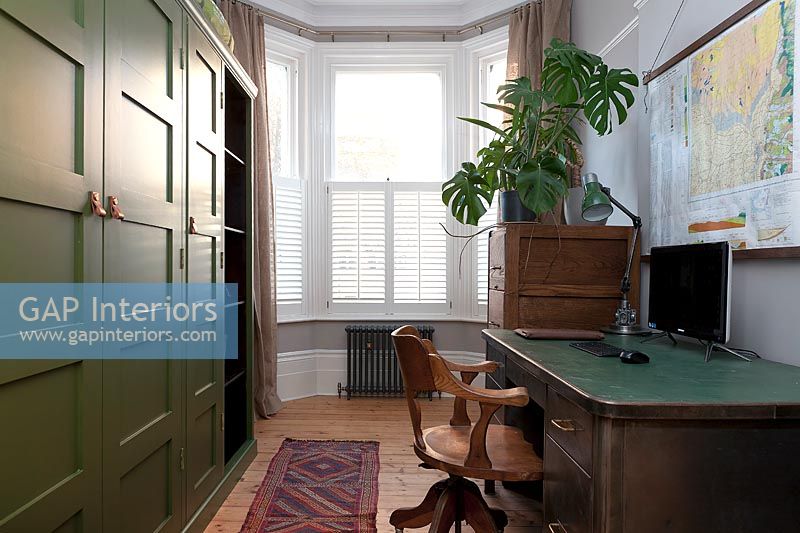 Vintage furniture in home office 