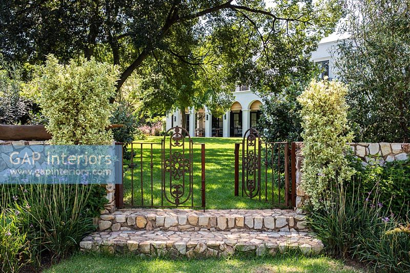 Ornate metal gates to garden - exterior 