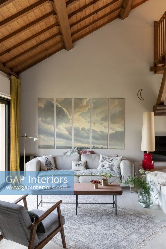 modern living room with painting