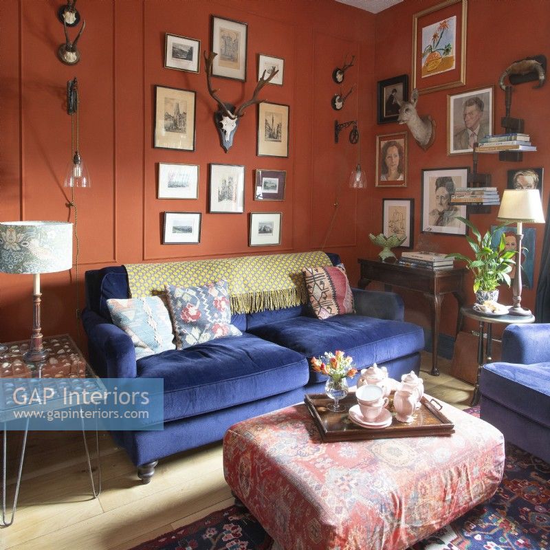 Colourful eclectic classic living room