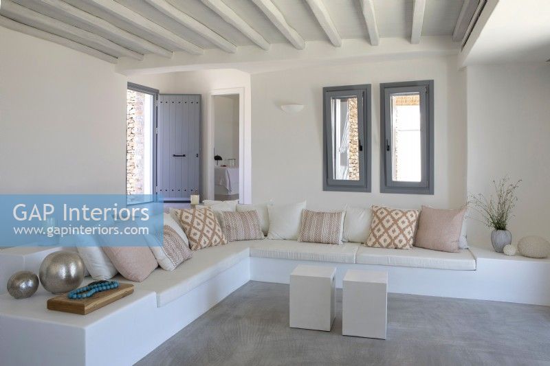 Cycladic style living room