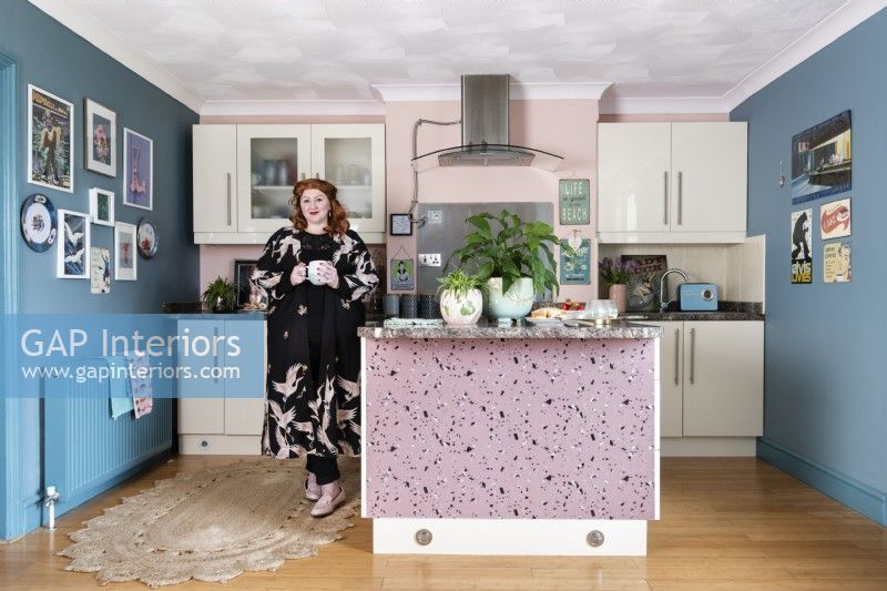 Evelyn Lindley in her modern kitchen
