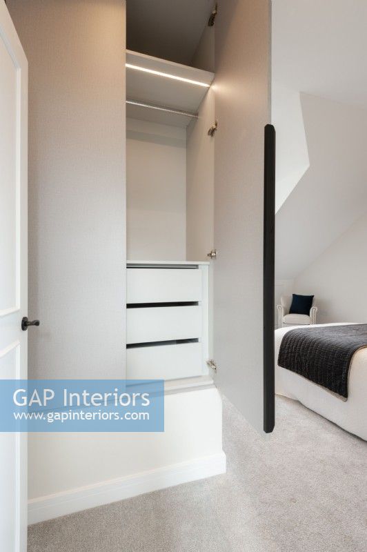 Built in wardrobe with integrated lighting