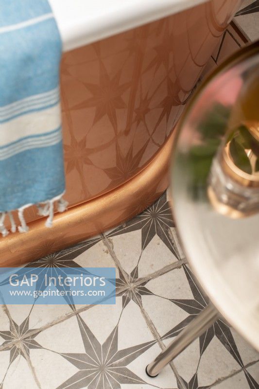 copper Roll top bath detail, 