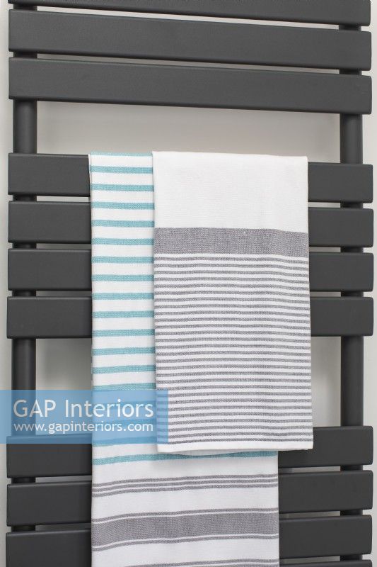 Contemporary grey heated towel rail 