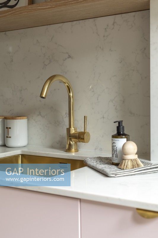 Brass inset sink and tap