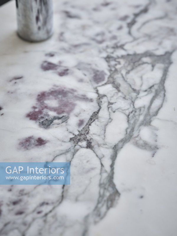 Close up of the marble kitchen counter