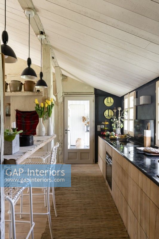 Modern country galley style kitchen 
