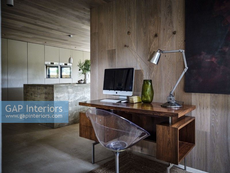 Home office in open plan living space