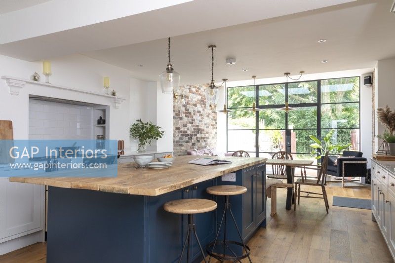 Shaker style Blue and grey kitchen dining room