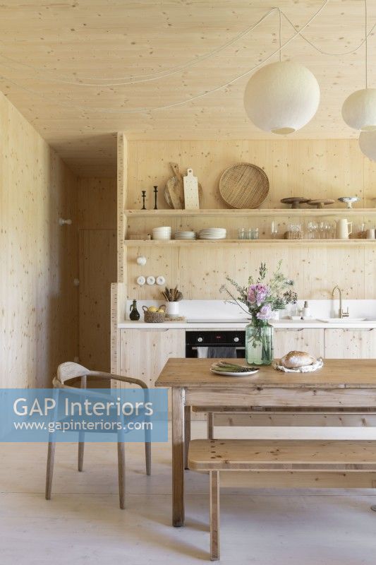 Modern country wooden kitchen-diner