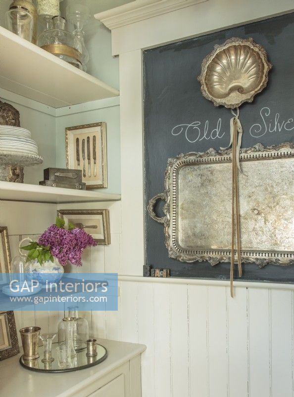 In the pantry, a blackboard displays the cottage name Old Silver Shed