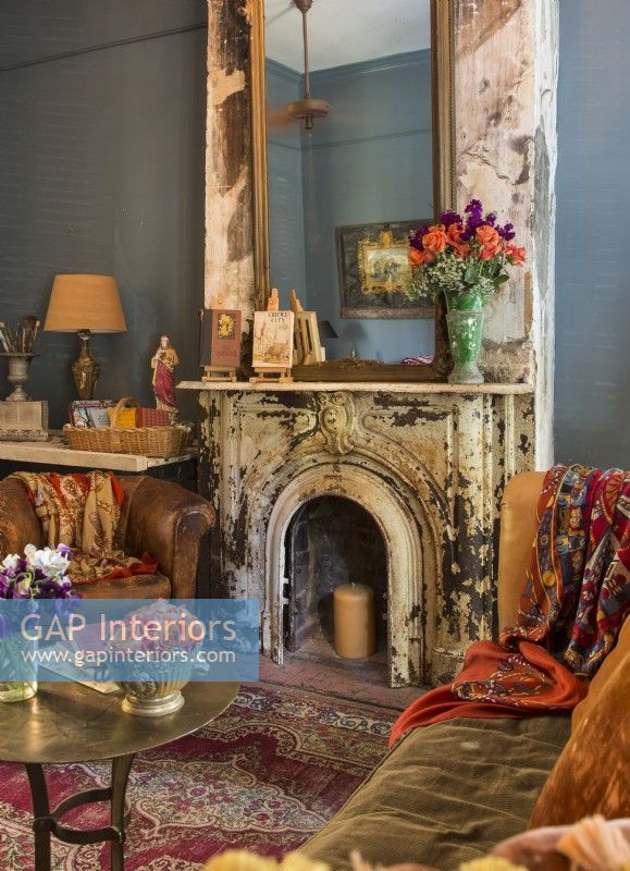 The imposing pier mirror is a New Orleans original that Renee bought at an estate sale on the grand St. Charles Avenue.