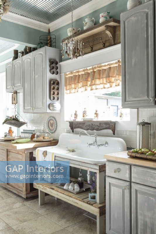 The antique farmhouse sink sparked the design tone for the kitchen.