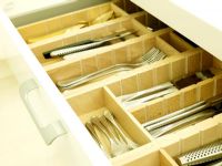 Details of open  kitchen cutlery drawer