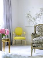 Living room with classic upholstered armchairs