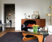Contemporary living room with retro furniture