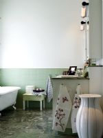 Modern bathroom with marble floor 