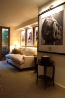 Modern living room prints on display