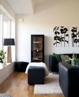 Modern black and white living room 