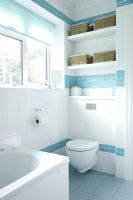 Modern blue and white bathroom 