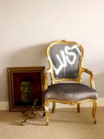 Classic chair with graffiti 
