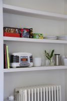 Shelves in modern kitchen 