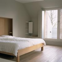 Modern bedroom with open window