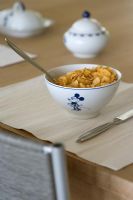 View of cereal in bowl on place mat