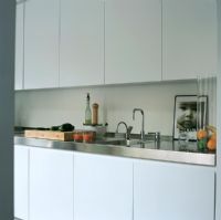 Modern kitchen with sink and cupboards
