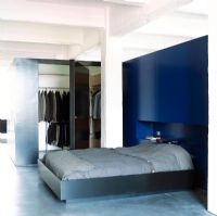 Modern bedroom with closet