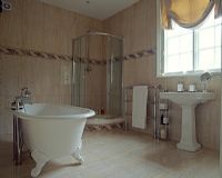 Bathroom with freestanding bath