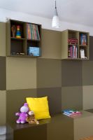 Feature wall in modern childrens room 