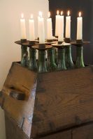 Detail of box with candlesticks and candles
