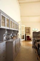 Kitchen with high ceilings