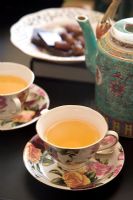 Detail of patterned tea set