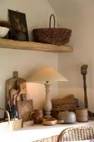 Rustic kitchen shelf and accessories 