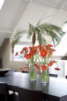 Flowers on dining room table