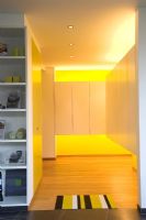 Ambient wall lighting in modern corridor