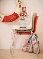 View of kitchen scales on chair