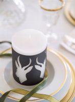 Candle with antelope design