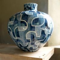 Close-up of a blue vase