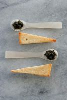 Close-up of toast with caviar