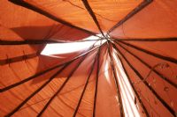 View of the top inside a tee pee