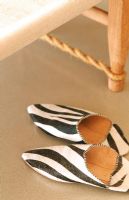 Zebra striped slippers