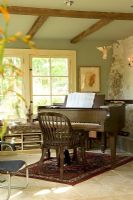 Classic music room with piano 