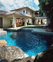 Rear Exterior and Swimming Pool of Contemporary Home