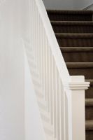 Traditional Stairway with White Bannister
