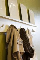 Coats Hanging on Coat Rack